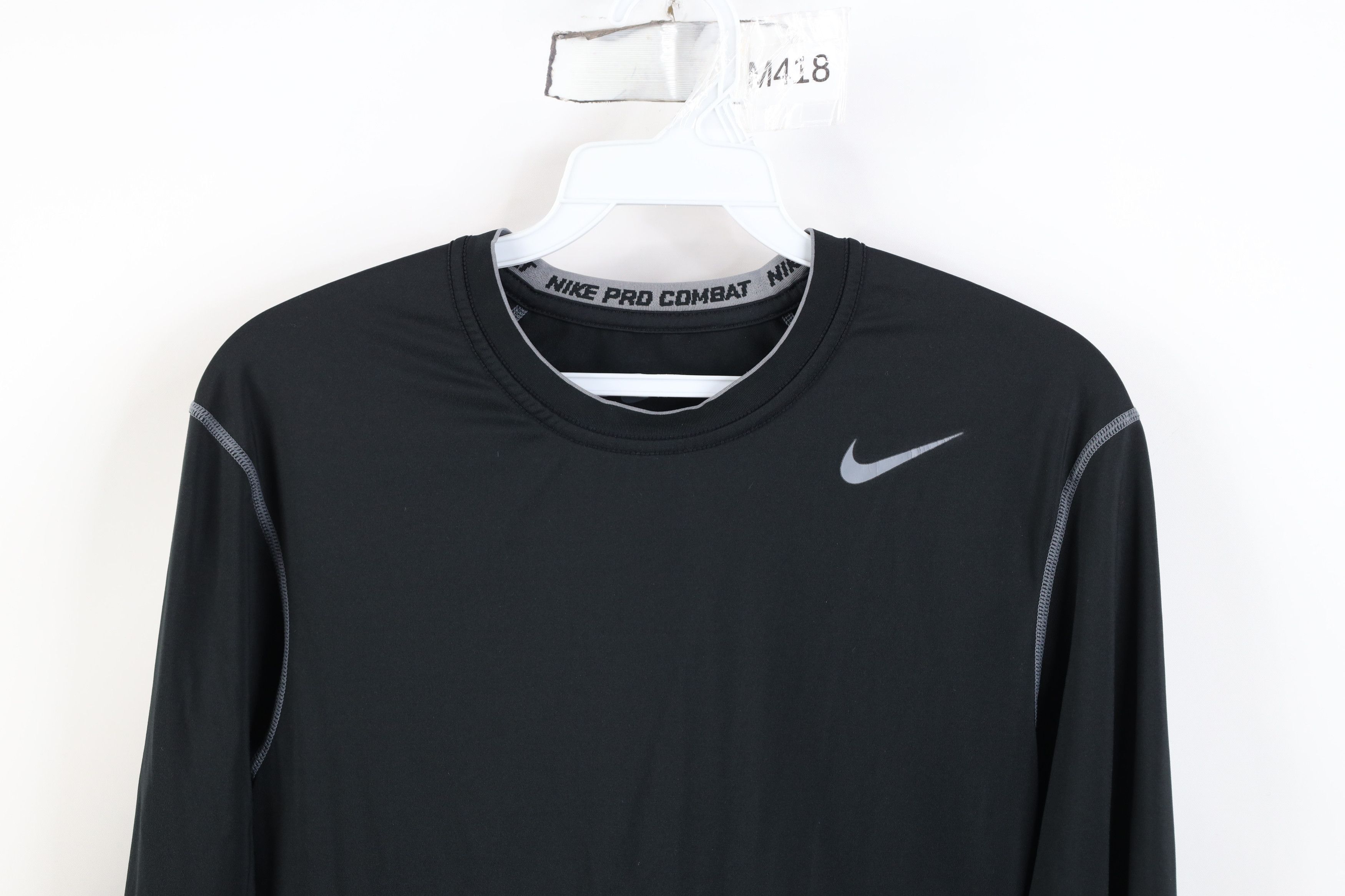 Nike Nike Pro Combat Training Long Sleeve T-Shirt Black Gym Size US M / EU 48-50 / 2 - 2 Thumbnail