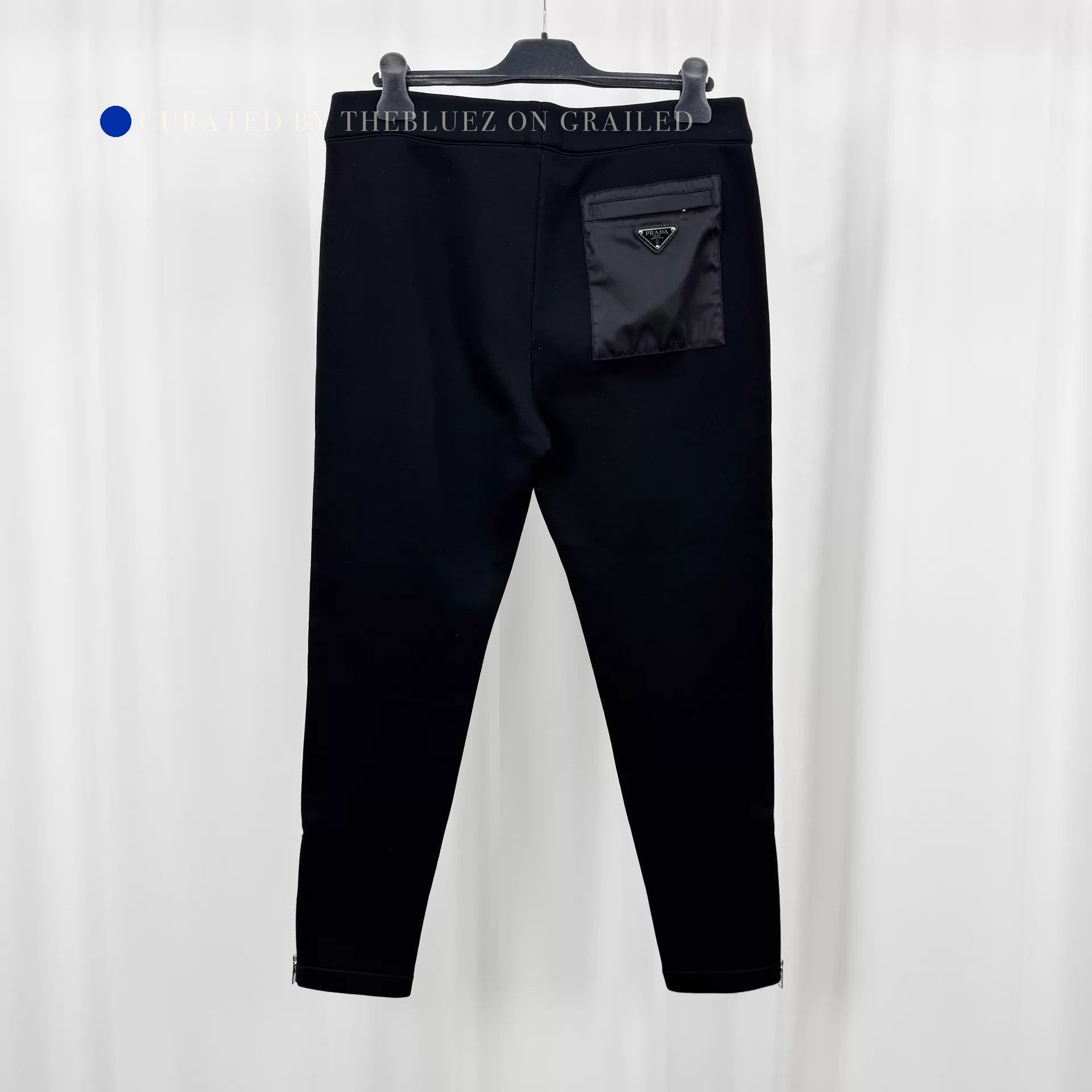 Prada Black Triangle Logo Nylon Trousers Size US 32 / EU 48 - 1 Thumbnail
