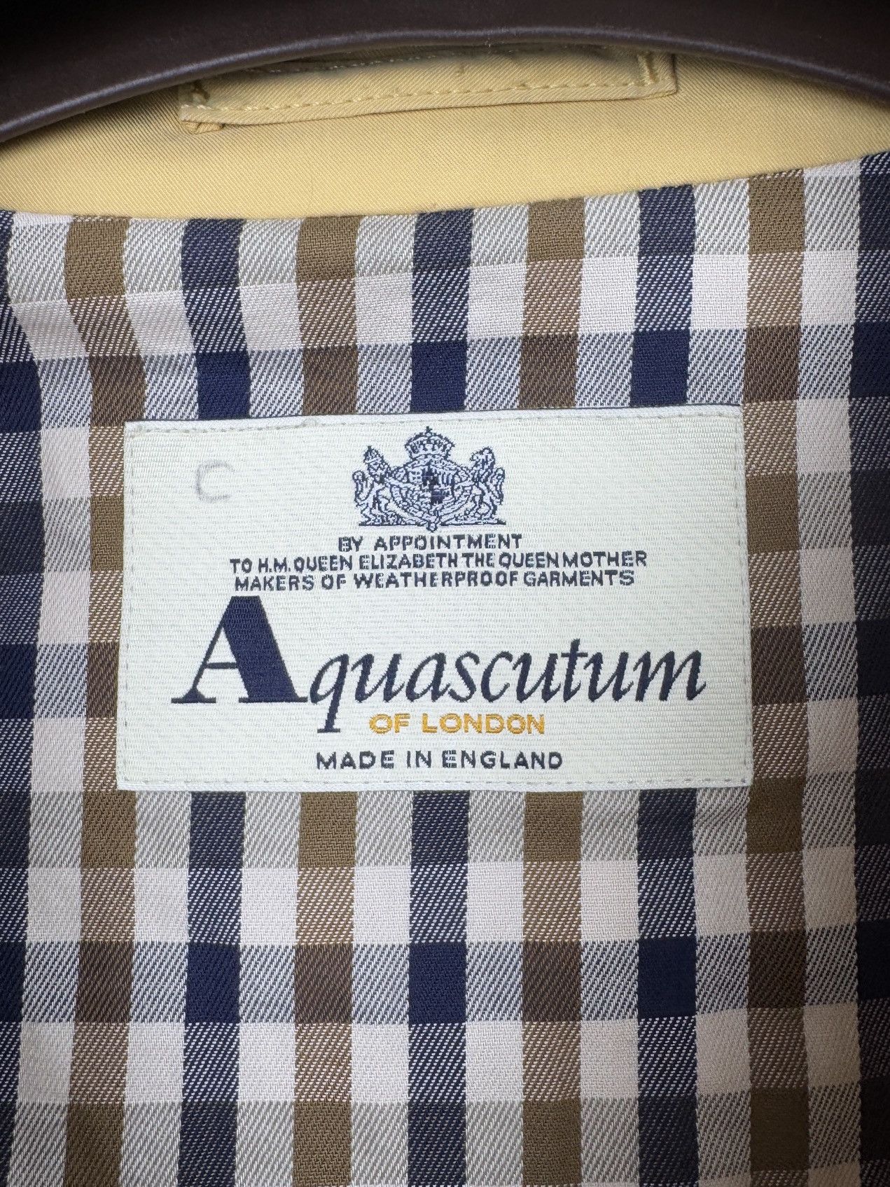 Aquascutum AQUASCUTUM Men’s Yellow Cotton Trench Raincoat Check Lining Size US M / EU 48-50 / 2 - 10 Thumbnail