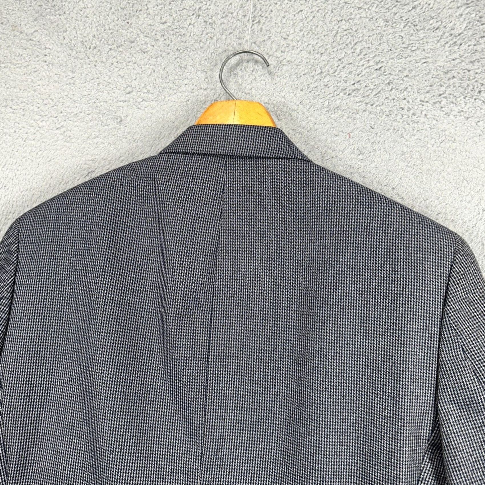 Izod Izod Sport Coat Blazer Mens 41R Gray Houndstooth 2-Button Pocket Business Suit Size 42R - 5 Thumbnail