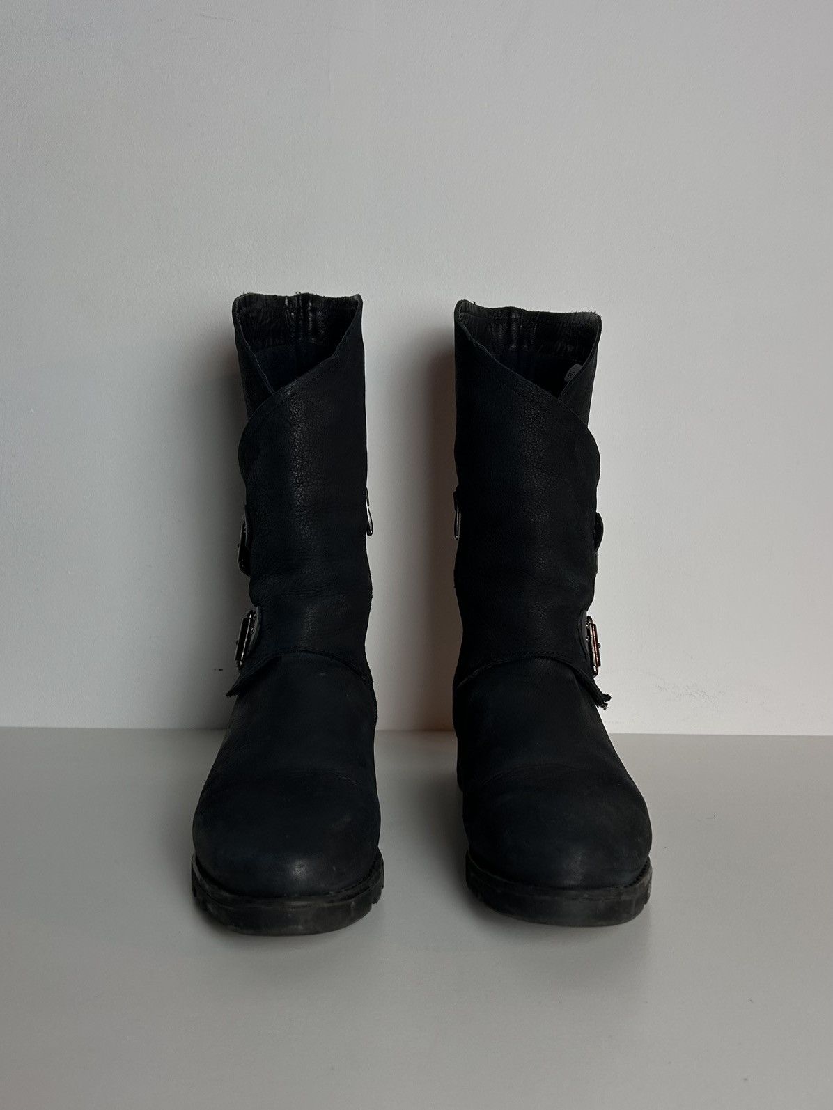 Other Black leather biker boots with buckles Size US 8 / IT 38 - 6 Thumbnail