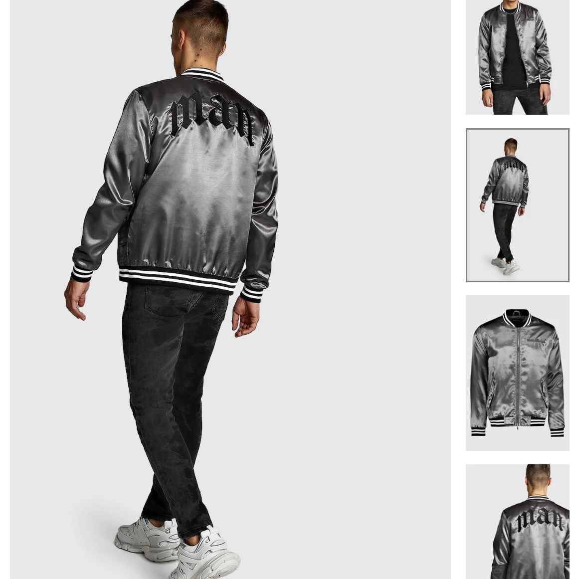 Boohoo BoohooMAN Satin Bomber Size US S / EU 44-46 / 1 - 8 Thumbnail