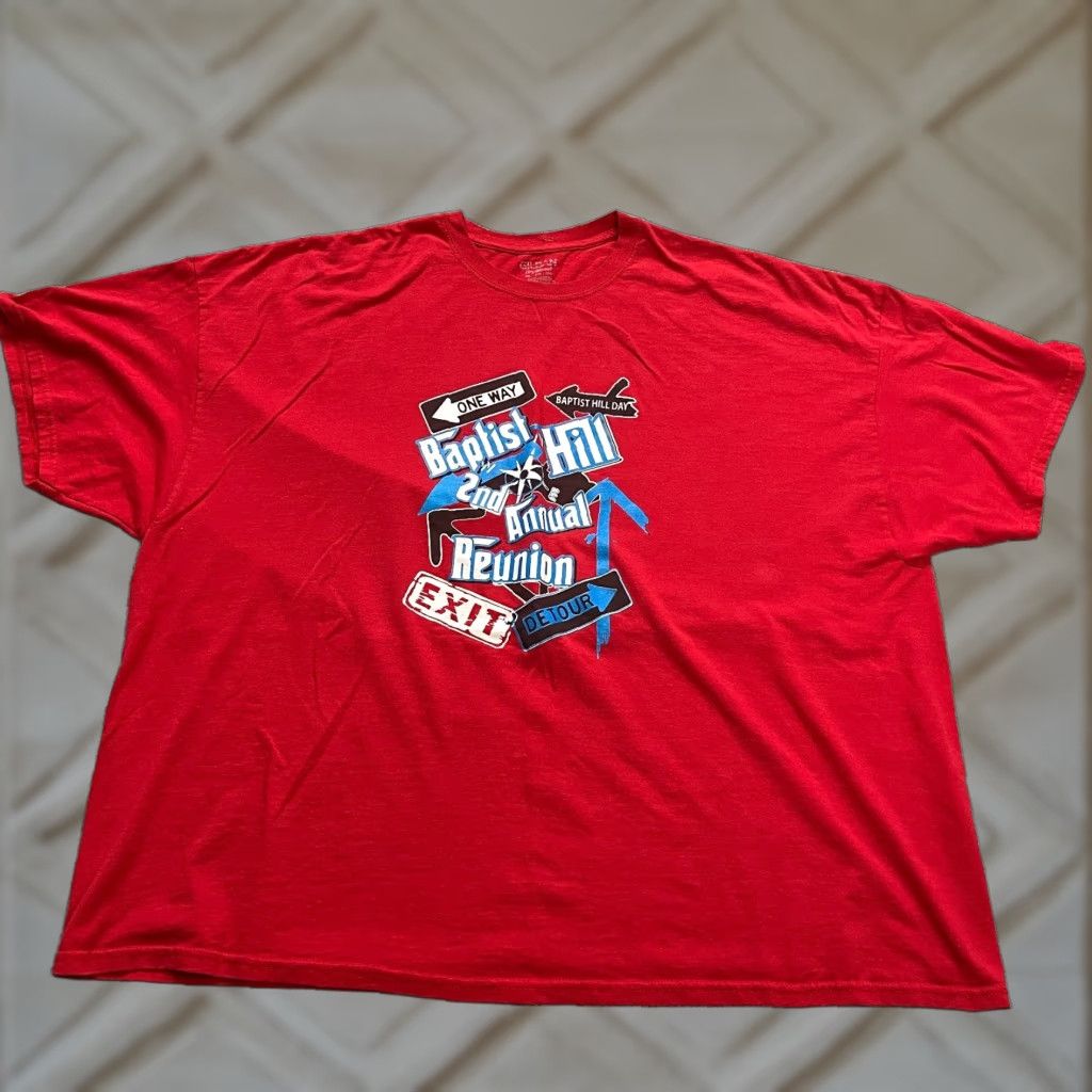 Gildan Gildan DryBlend Graphic T-Shirt Mens 5XL Red Cotton Baptist Hill Reunion Tee Shirt Size US XXL / EU 58 / 5 - 1 Thumbnail