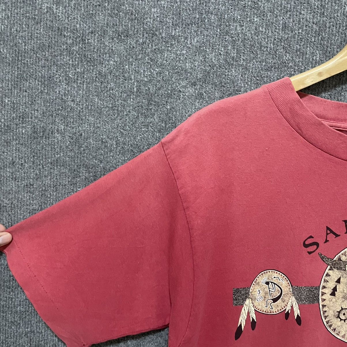 Native × Vintage 1990s Santa Fe Native Motive Apache Feathers T Shirt Size US M / EU 48-50 / 2 - 3 Thumbnail