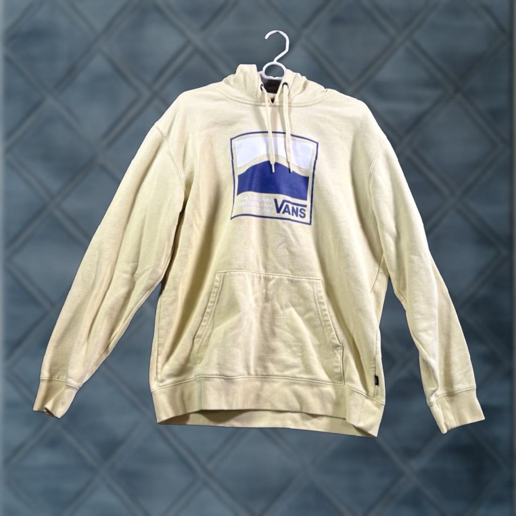 Vans Vans Off The Wall Mens Pullover Hoodie Size L Yellow Logo Fleece Sweatshirt Regular Fit Hoodie Size US L / EU 52-54 / 3 - 1 Thumbnail