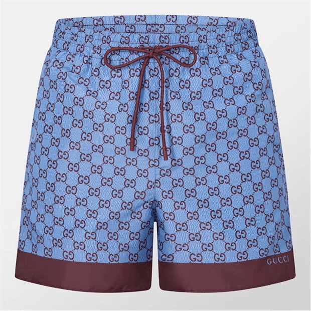 Gucci Men'S Gg Print Poplin Swim Shorts Size US 28 / EU 44 - 1 Thumbnail