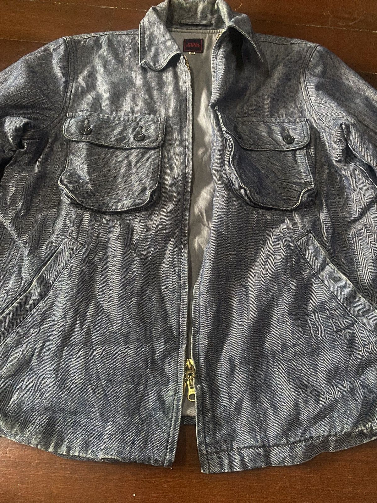 Warehouse Fire 🔥 FULL COUNT denim jacket double pocket heavy jacket Size US L / EU 52-54 / 3 - 15 Thumbnail