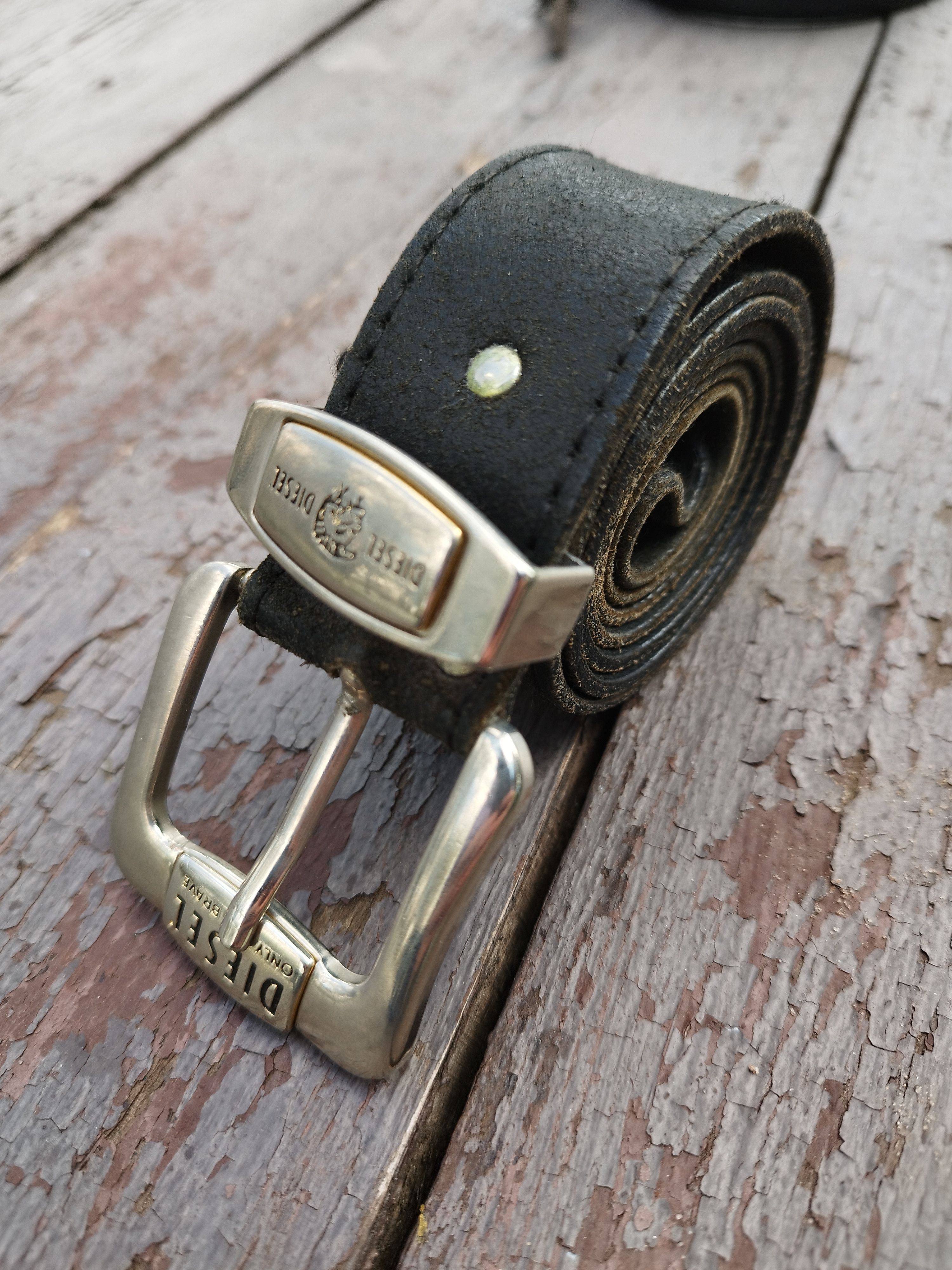Diesel Diesel Only The Brave Leather Belt Logo Buckle Y2K Grunge Size ONE SIZE - 2 Thumbnail