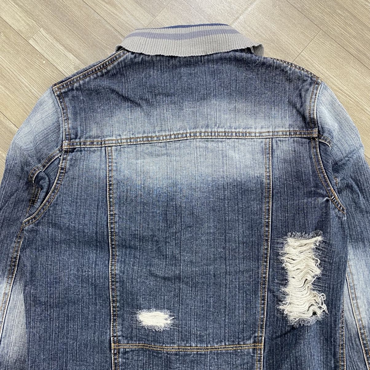 291295=Homme 292195=Homme Distressed Kmrii Ifsix Lgb Style Denim Jacket Size US M / EU 48-50 / 2 - 18 Thumbnail