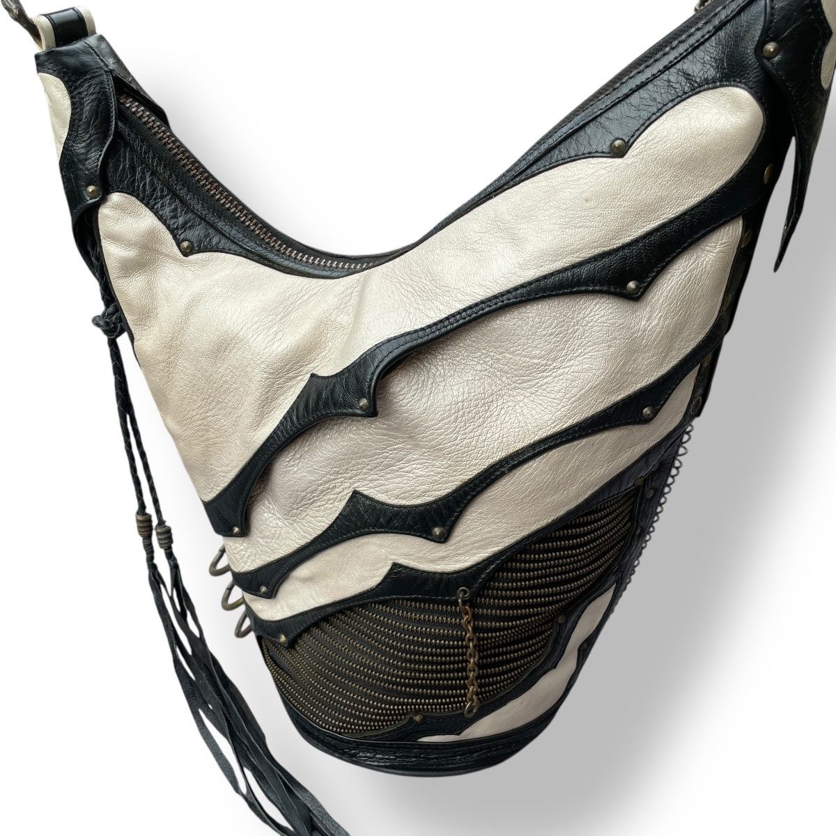 KMRii KMRii 2006 Studded Serpent Snakeskin Leather Shoulder Bag Size ONE SIZE - 11 Thumbnail