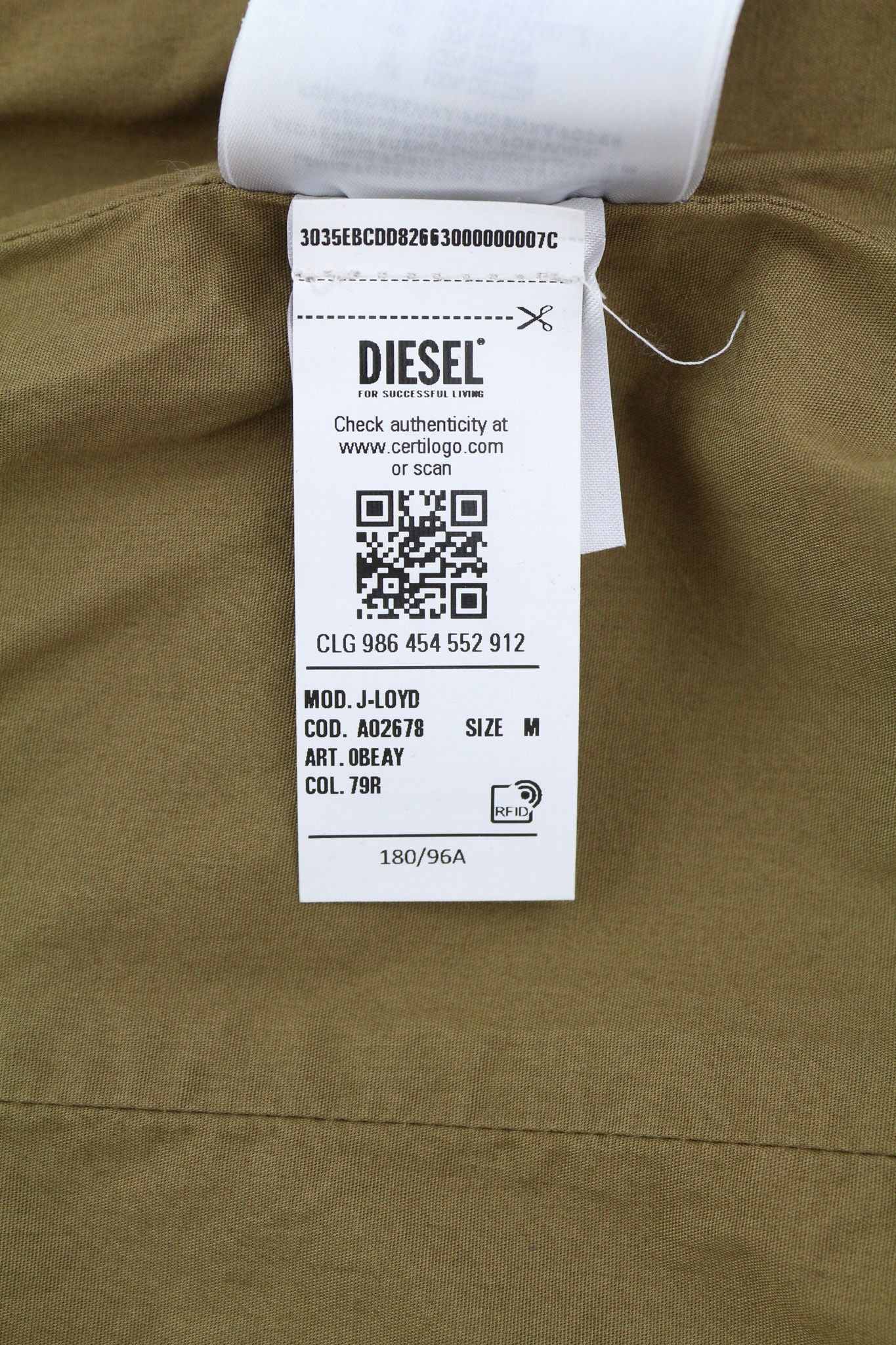 Diesel J-LOYD M Brown Drawstring Waist Zip Logo Jacket 40020 Size US M / EU 48-50 / 2 - 8 Thumbnail