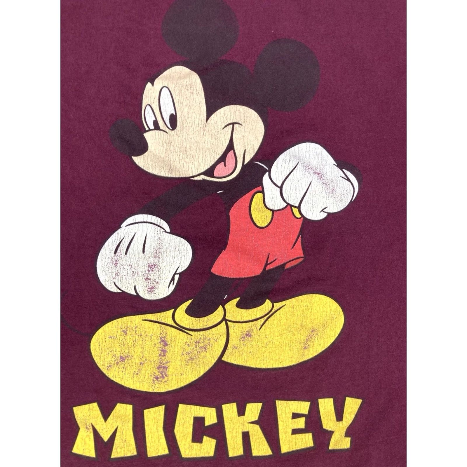 Disney VINTAGE Disney Mickey Mouse Graphic T-shirt Men XXL Maroon Red 90s Shirt Size US XXL / EU 58 / 5 - 2 Thumbnail