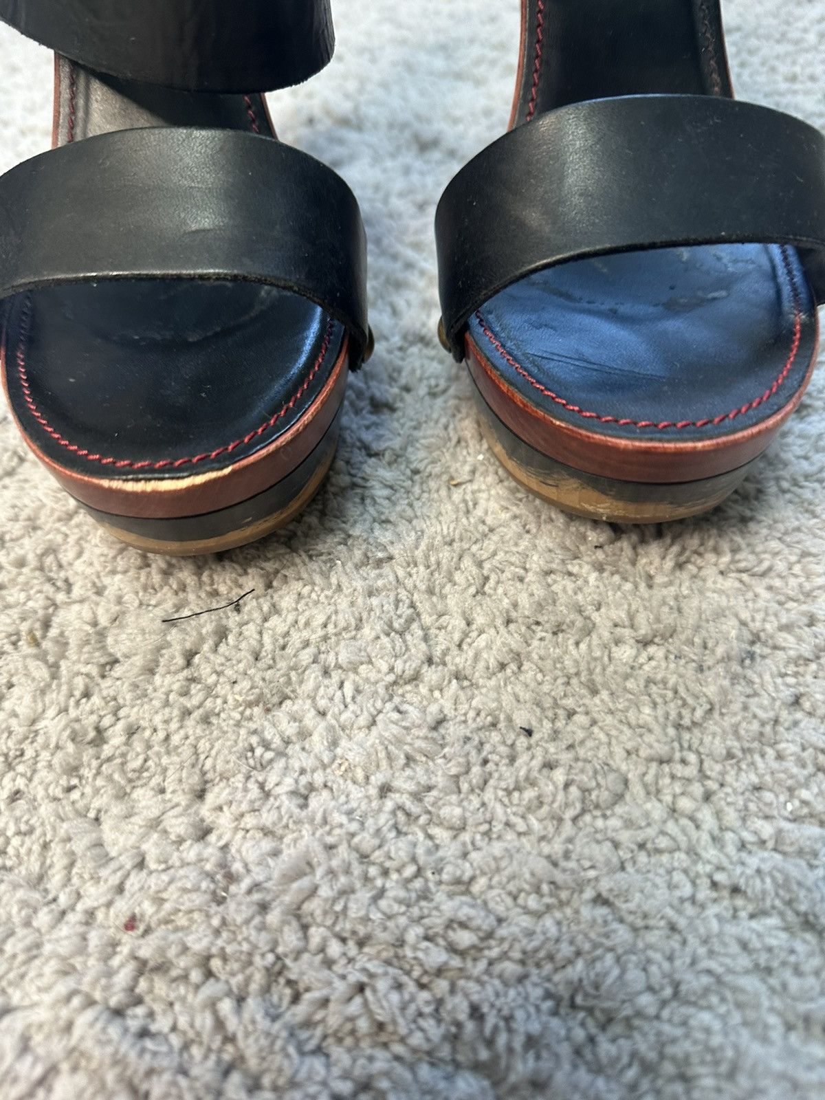 Yves Saint Laurent Saint Laurent Black Leather Platform Size US 7 / IT 37 - 4 Thumbnail