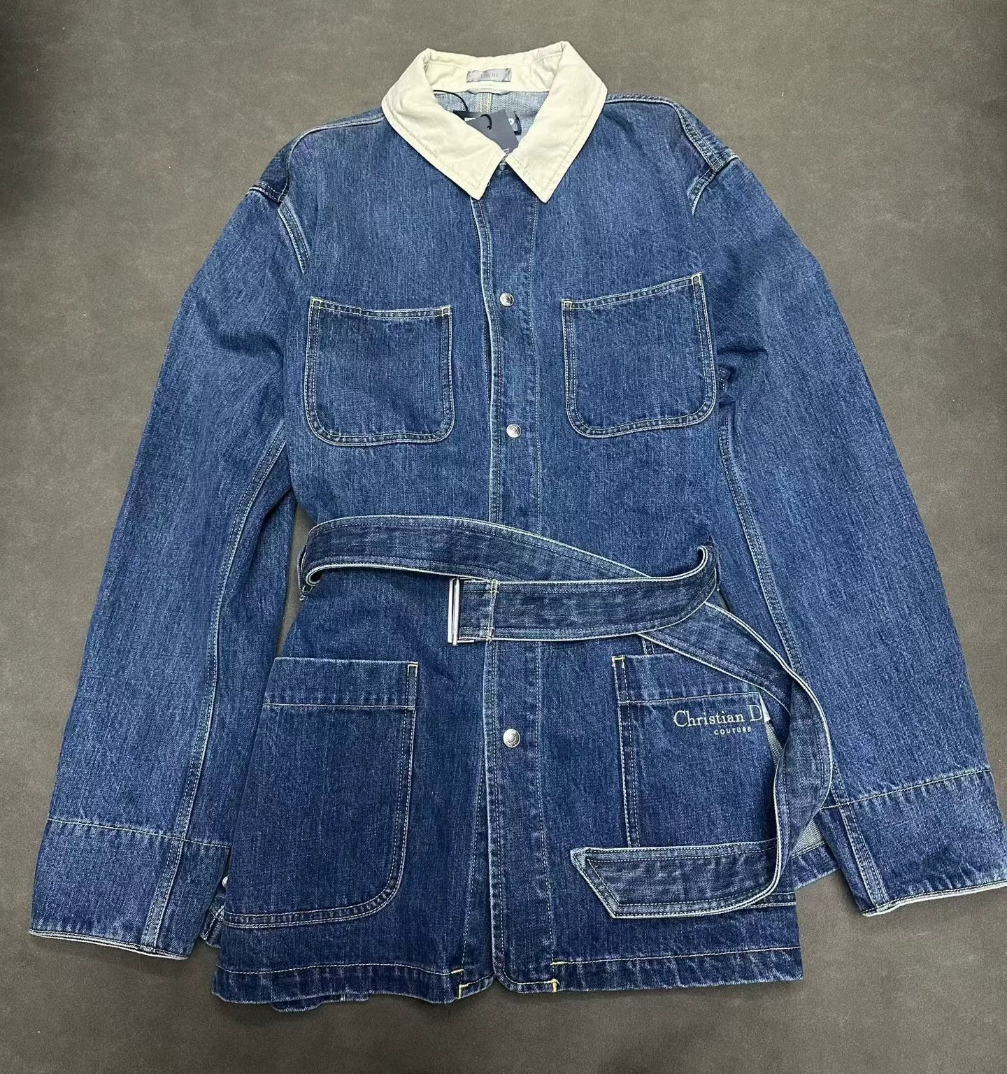 Dior Dior Embroidered Logo Belted Denim Jacket Size US M / EU 48-50 / 2 - 1 Thumbnail