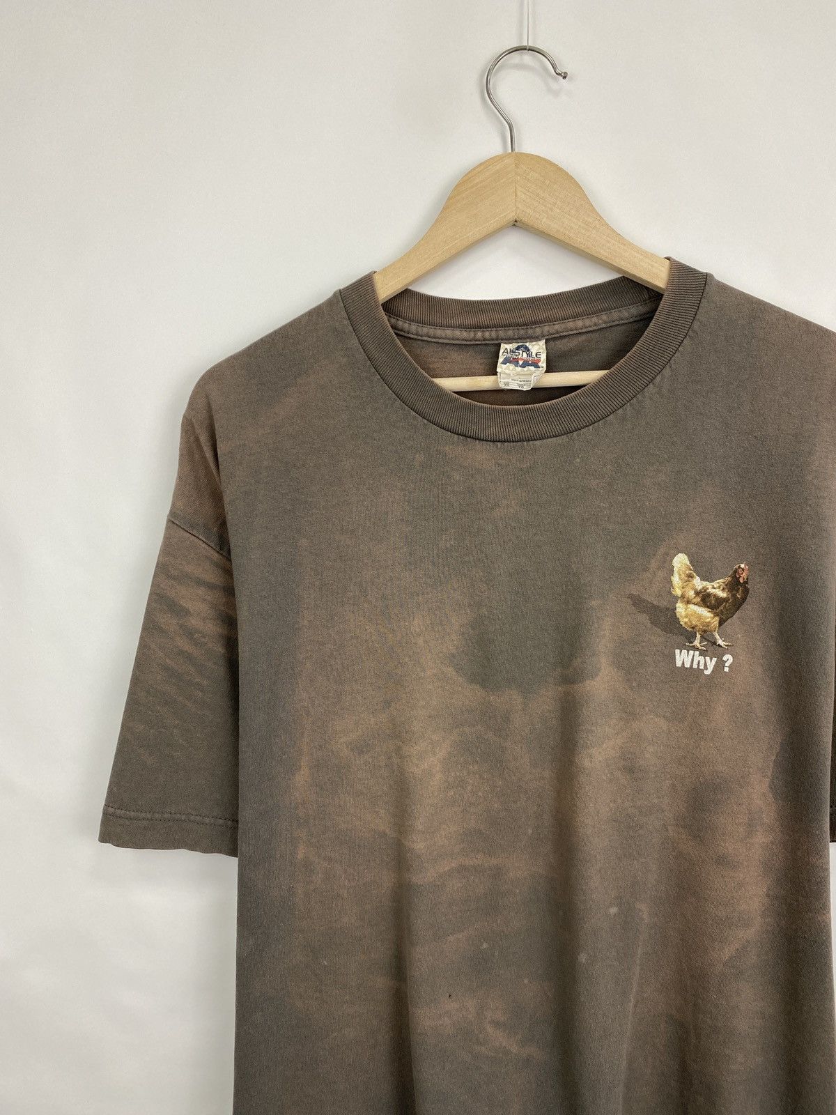 Alstyle 🇺🇸 Vintage Y2K LSD WHY? Cock Cockfighting Humor T-Shirt Rare Size US XL / EU 56 / 4 - 7 Thumbnail
