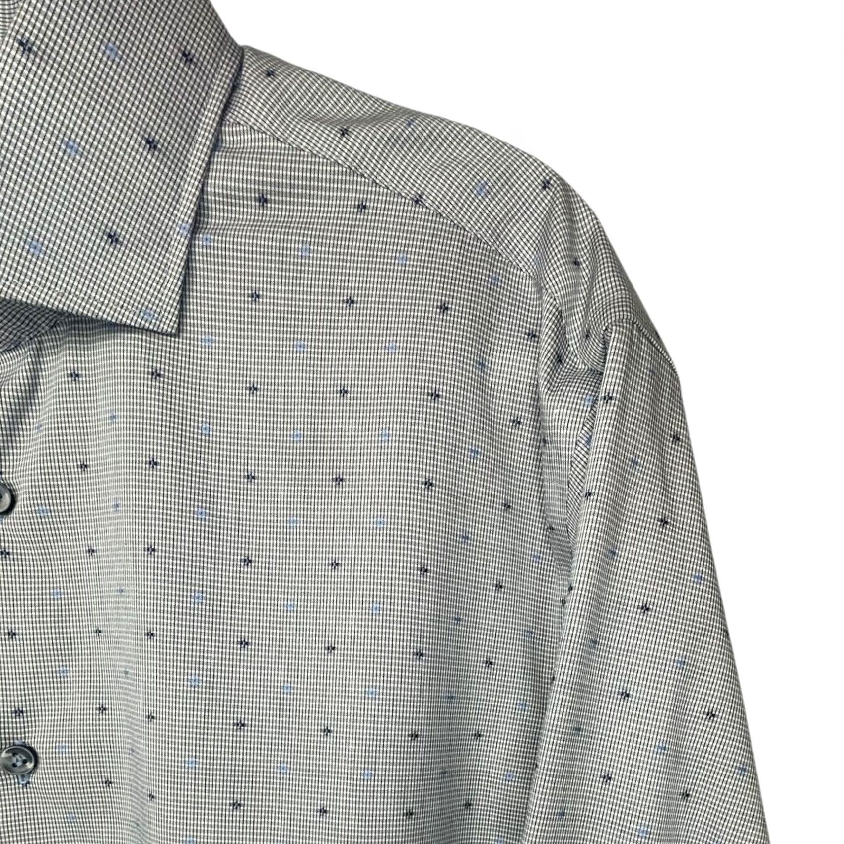 Vintage BLU by Polifroni Shirt Mens XL Geometric Print Non Iron Button Down Size US XL / EU 56 / 4 - 4 Thumbnail
