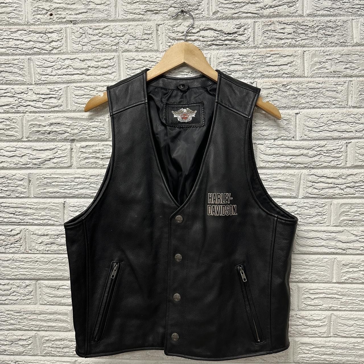 Harley Davidson Vintage Harley Davidson Genuine Leather Embroidered Vest L Size US L / EU 52-54 / 3 - 2 Thumbnail