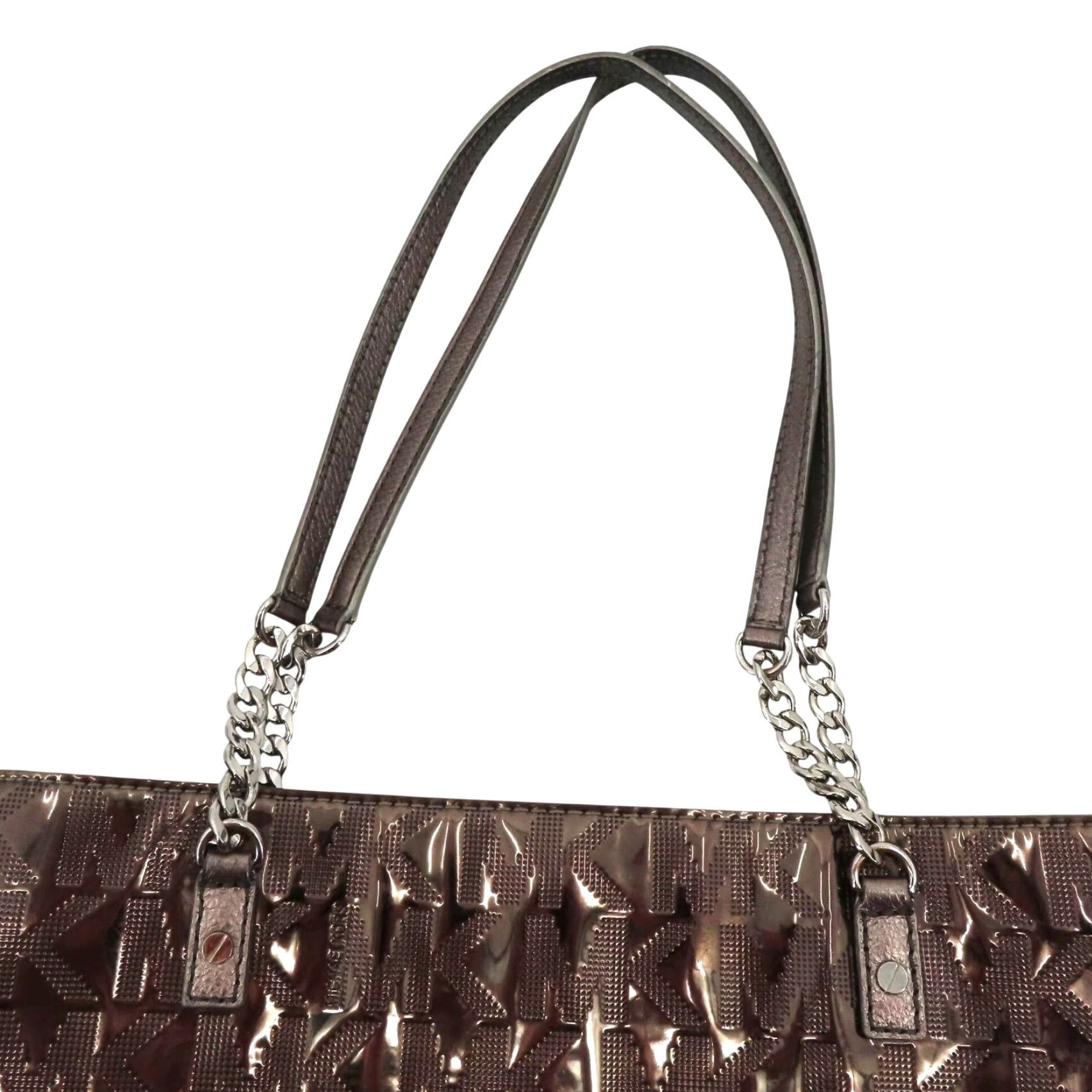 Michael Kors Michael Kors Jet Set Tote Bag Silver Gray Metal Chain Strap Handbag Purse Womens Size ONE SIZE - 2 Thumbnail
