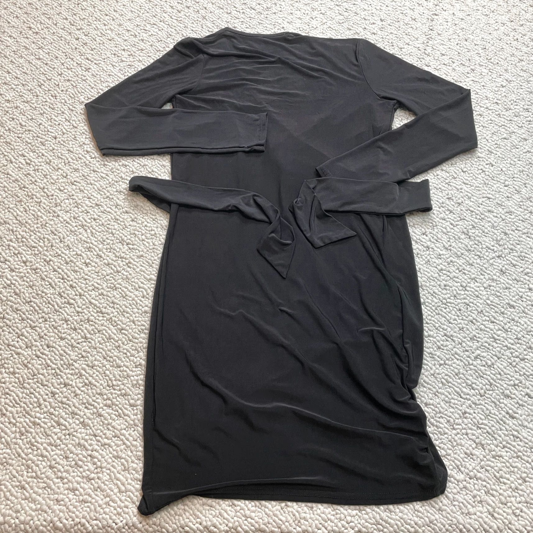Boohoo Boohoo Dress Womens 2 Black Long Sleeve Belted Midi Stretch Polyester Ladies Size XS / US 0-2 / IT 36-38 - 7 Thumbnail