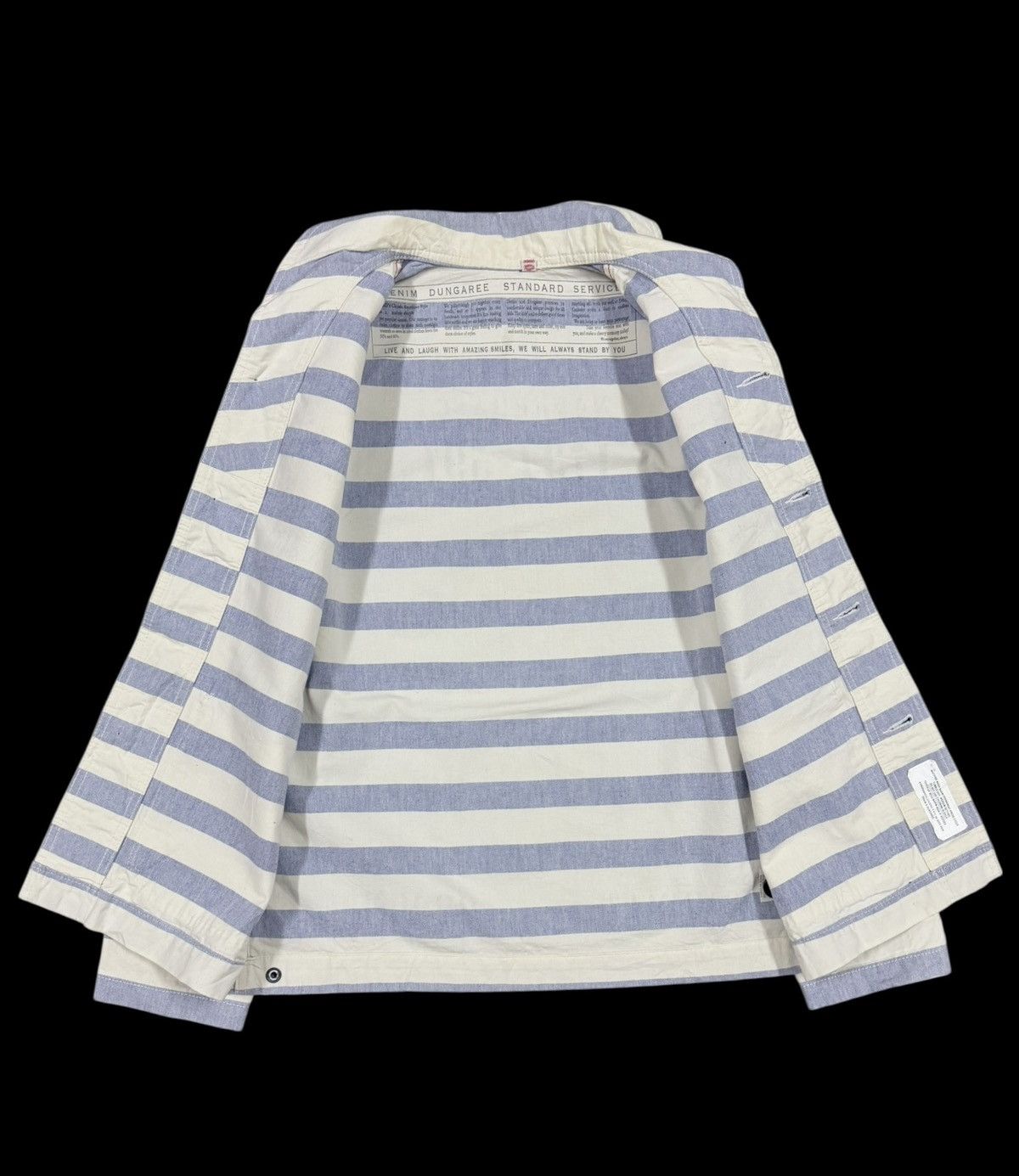 Denime Denime Dungaree Shawl Color Handloom Striped Jacket Size US S / EU 44-46 / 1 - 3 Thumbnail