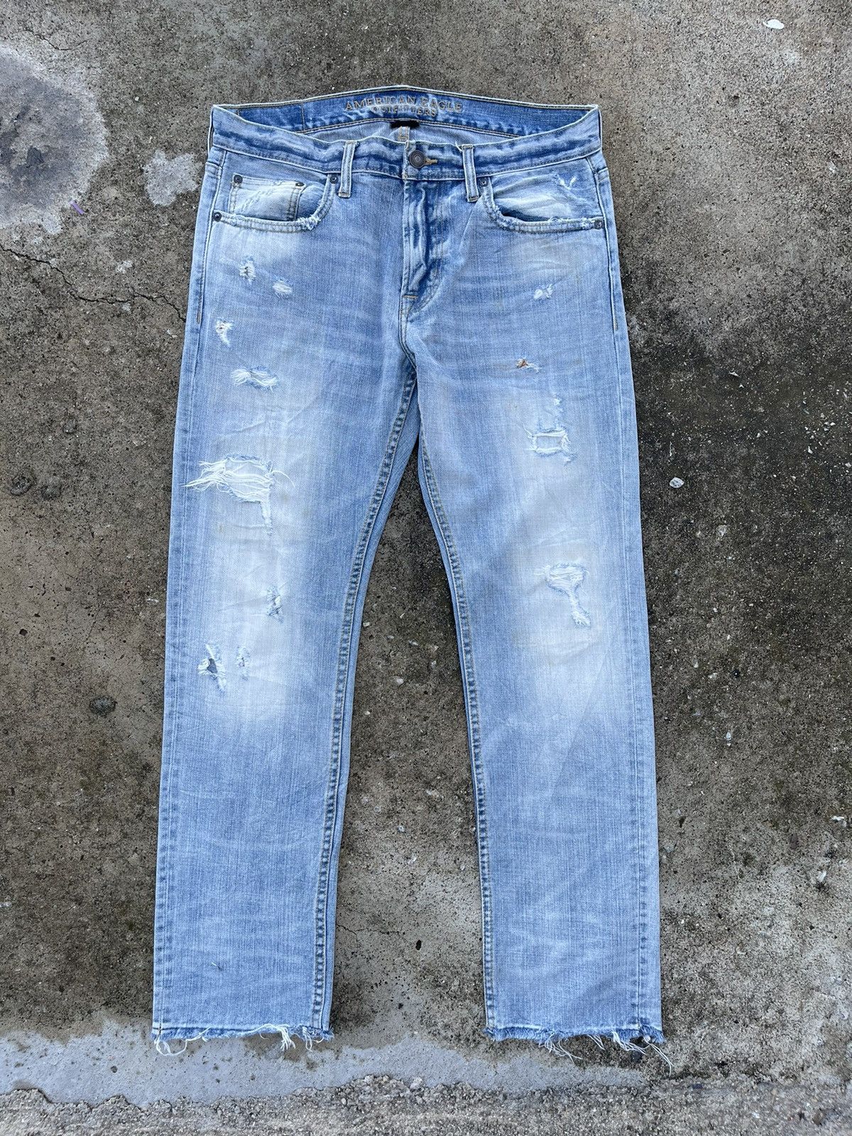 Japanese Brand 🔥 American Eagle Outfit Distressed Denim W34🔥 Size US 34 / EU 50 - 2 Thumbnail