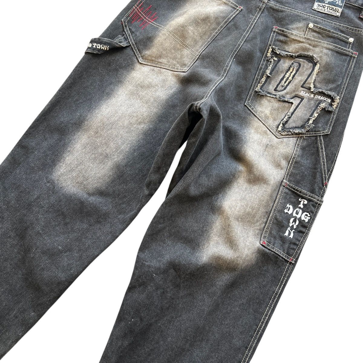 Dogtown 🔥 Vintage Dogtown Black Dragon Skateboards Denim Jeans Size US 32 / EU 48 - 10 Thumbnail