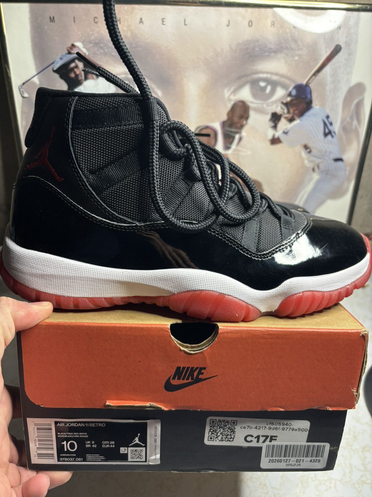 Jordan Brand Air Jordan 11 Bred 2019 Size US 10 / EU 43 - 1 Thumbnail