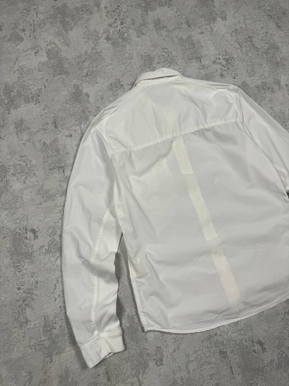 Stone Island Vintage Stone Island White Cotton Light Zip Overshirt Shirt Size US S / EU 44-46 / 1 - 10 Thumbnail