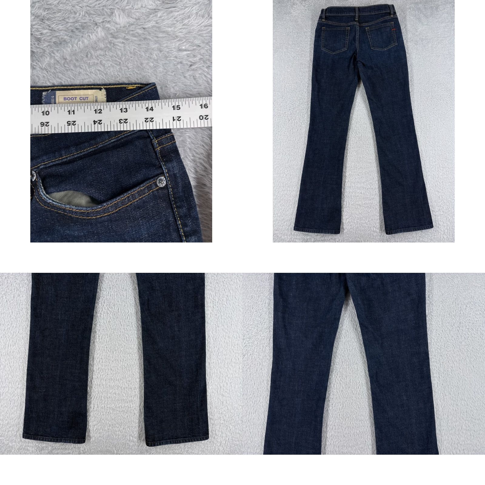 Gap GAP Jeans 4 L Blue Denim Botocut Low Dark Wash Cotton Blend 28x31 Womens Size 27" / US 4 / IT 40 - 9 Thumbnail