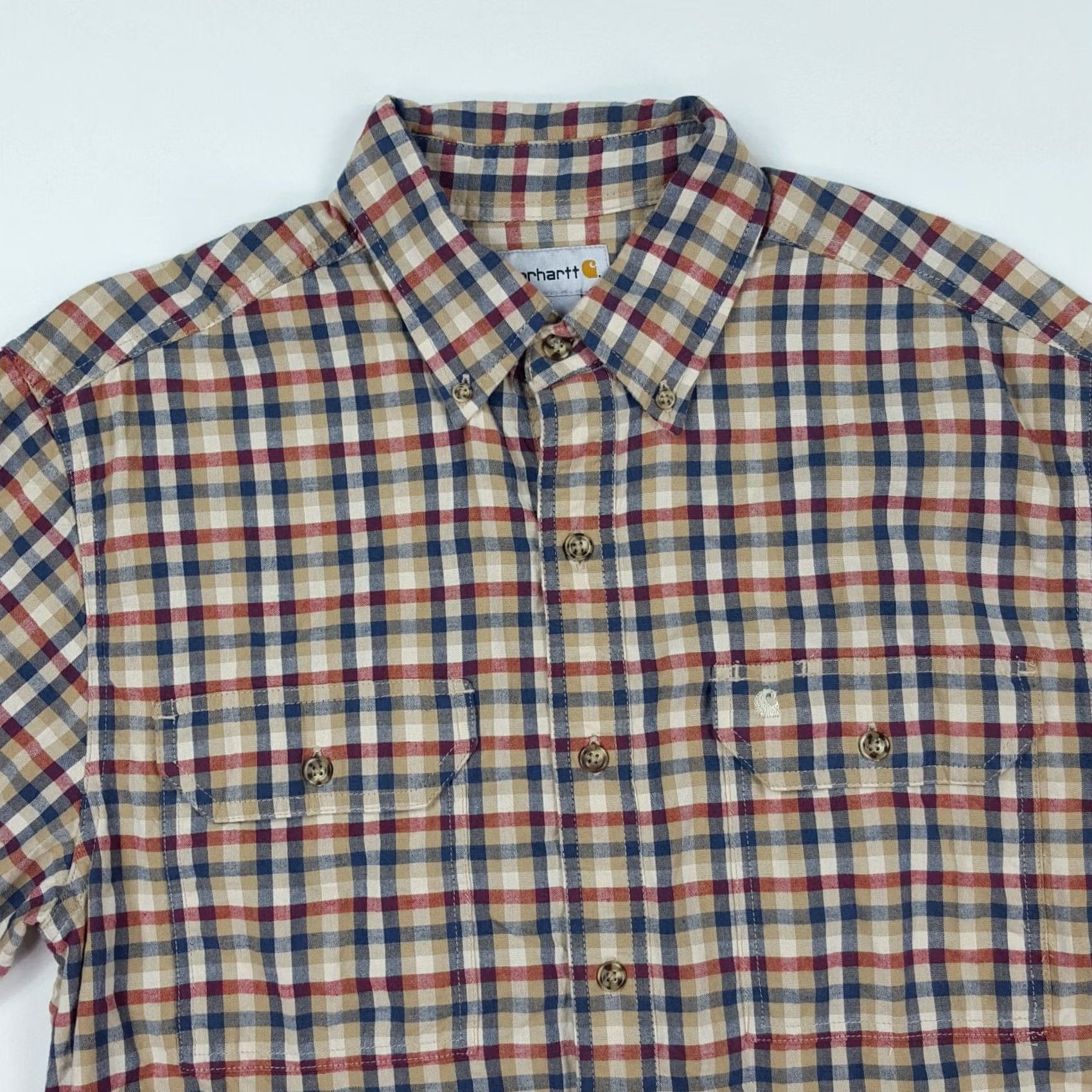 Carhartt VINTAGE Carhartt Plaid Workwear Shirt Mens M Button-Up Collared Short Sleeve Button Down American Logo 90s Workwear Mens Size US M / EU 48-50 / 2 - 2 Thumbnail