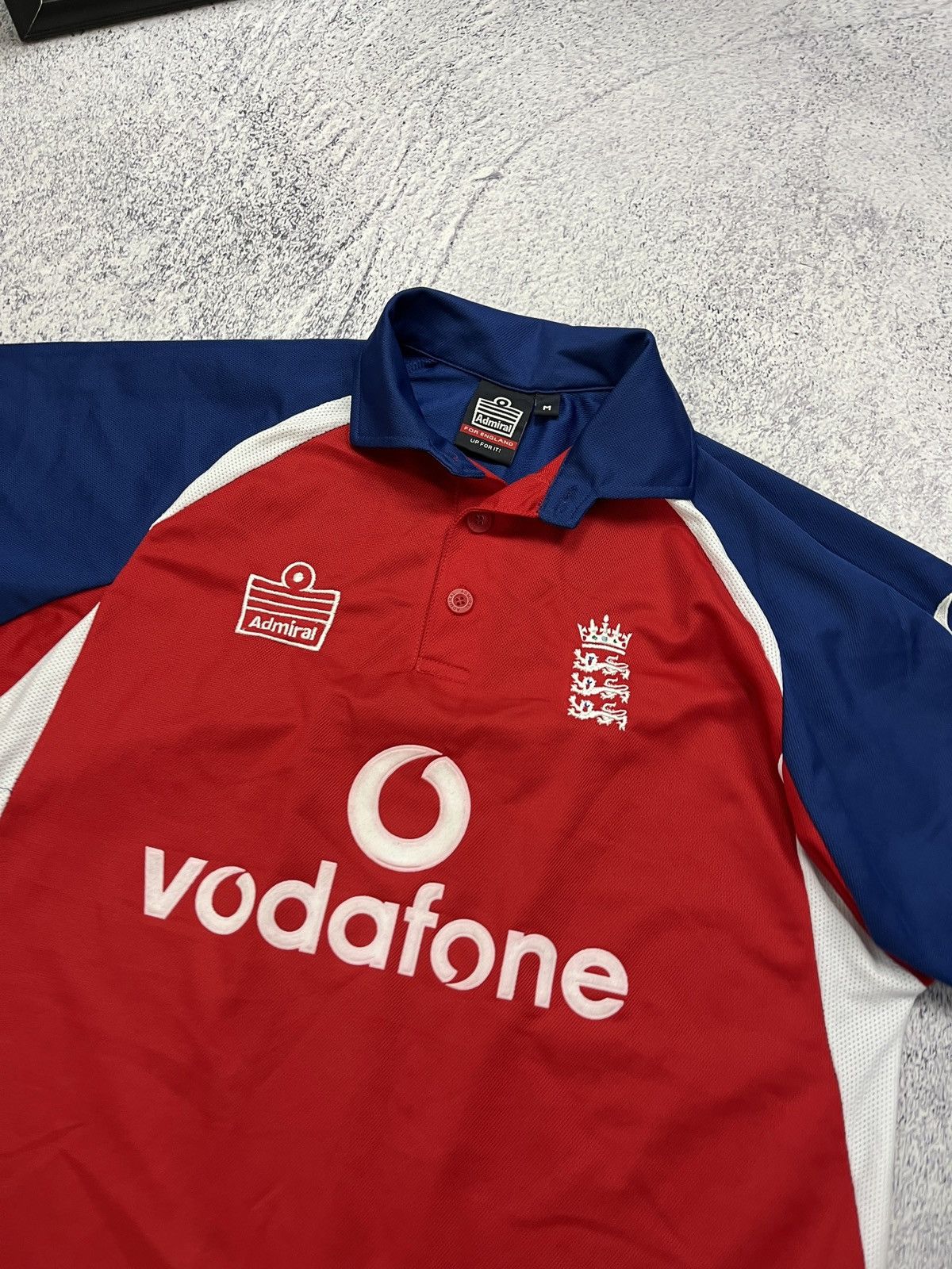 Other × Vintage England Cricket Admiral Vodafone 2000/2002 Polo Shirt Jersey Size US M / EU 48-50 / 2 - 5 Thumbnail