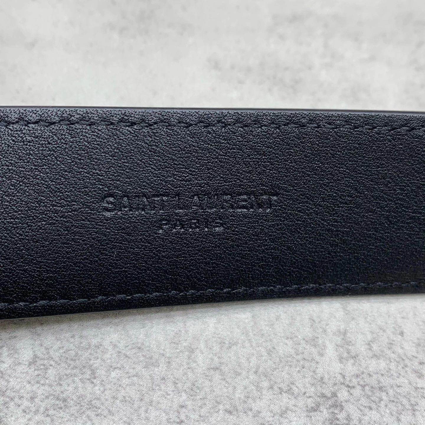 Saint Laurent Paris SAINT LAURENT Monogramme Black Gold Belt 80 98 Size ONE SIZE - 5 Thumbnail