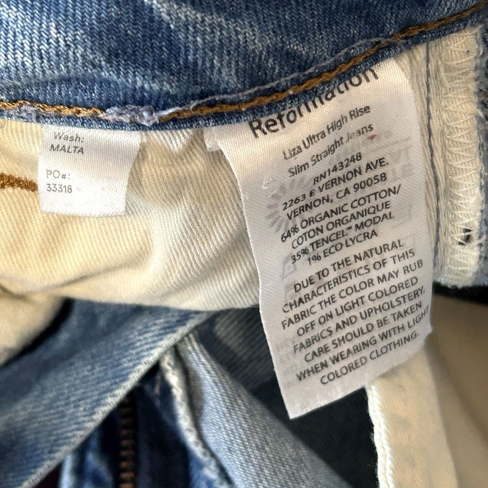 Reformation VINTAGE Reformation Liza Ultra High Rise Slim Straight Jeans Malta Women’s 27 Blue Denim 90s Bohemian City 5-Pocket Mens? Size 27" / US 4 / IT 40 - 6 Thumbnail