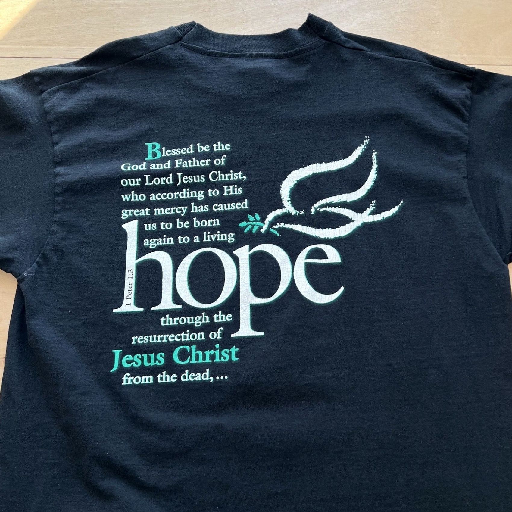 Vintage Vintage Jesus Christ Shirt XL Black 90s I Have Hop Bible Quote Art Heaven Shirt Men XL Black 90s Vintage Jesus Christ Logo Graphic Print 90s Theme Size US XL / EU 56 / 4 - 7 Thumbnail