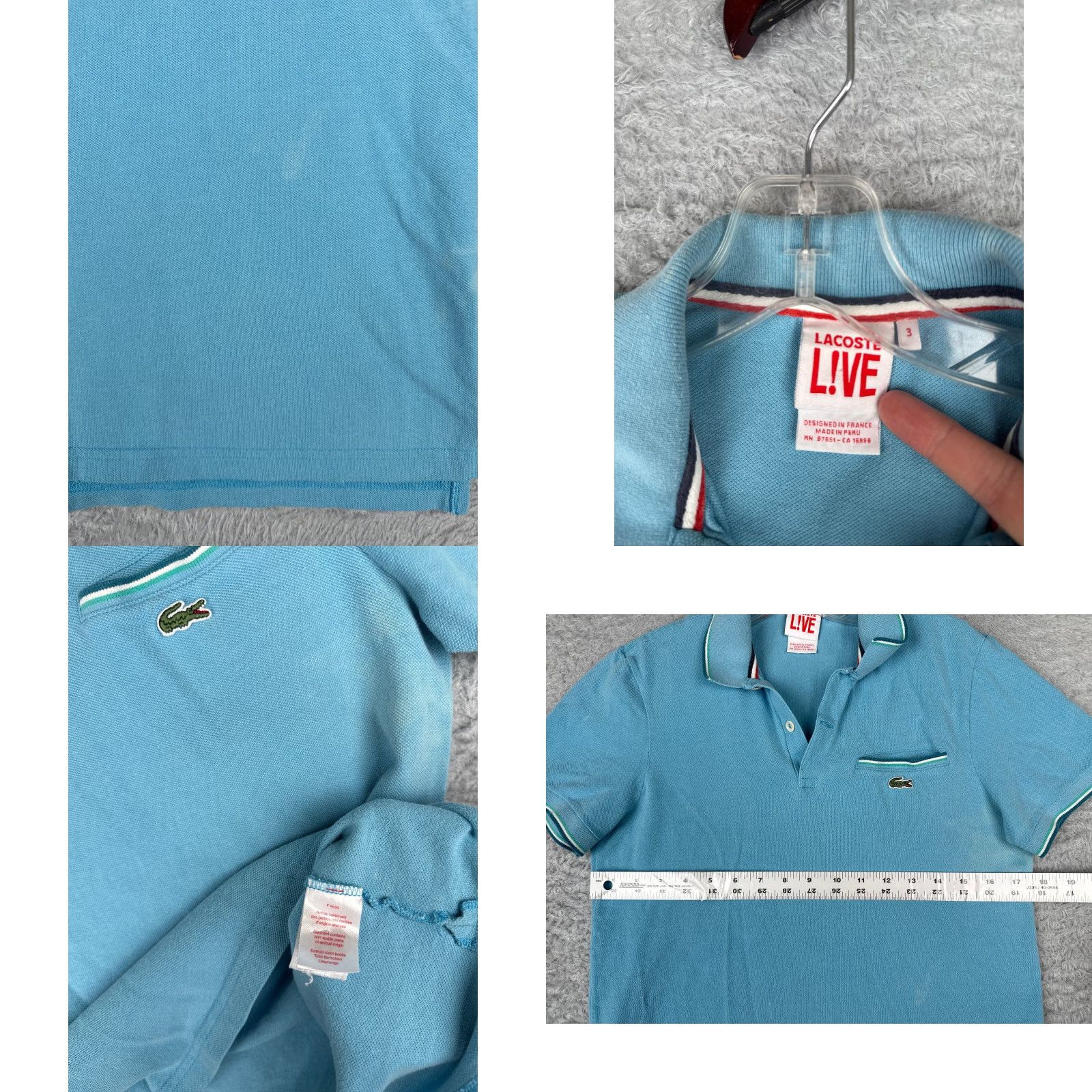 Lacoste Lacoste Polo Shirt Men 3 Blue Short Sleeve 100% Cotton Knit Activewear Sport Size US S / EU 44-46 / 1 - 8 Thumbnail