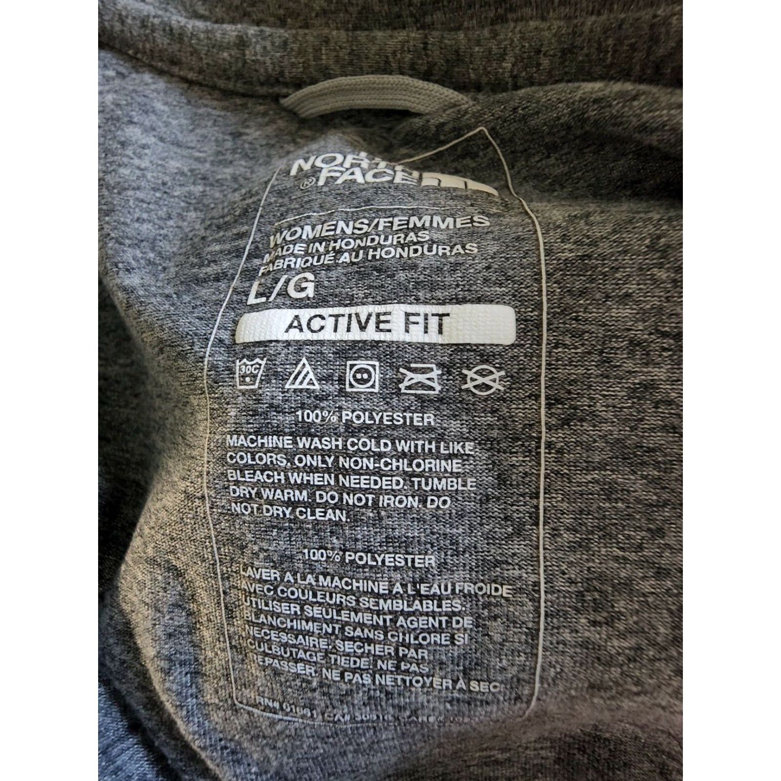 The North Face The North Face Women's Large Gray Short Sleeve V-Neck T-Shirt Size L / US 10 / IT 46 - 3 Thumbnail