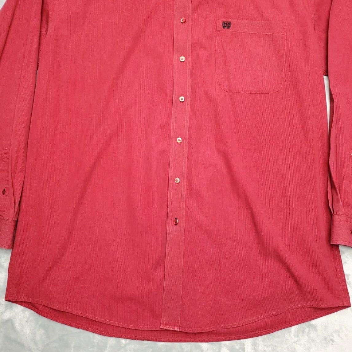 Vintage Cinch Shirt Mens XXL Ruby Red Micro Stripe Long Sleeve Western Cowboy Ranch Size US XXL / EU 58 / 5 - 2 Thumbnail