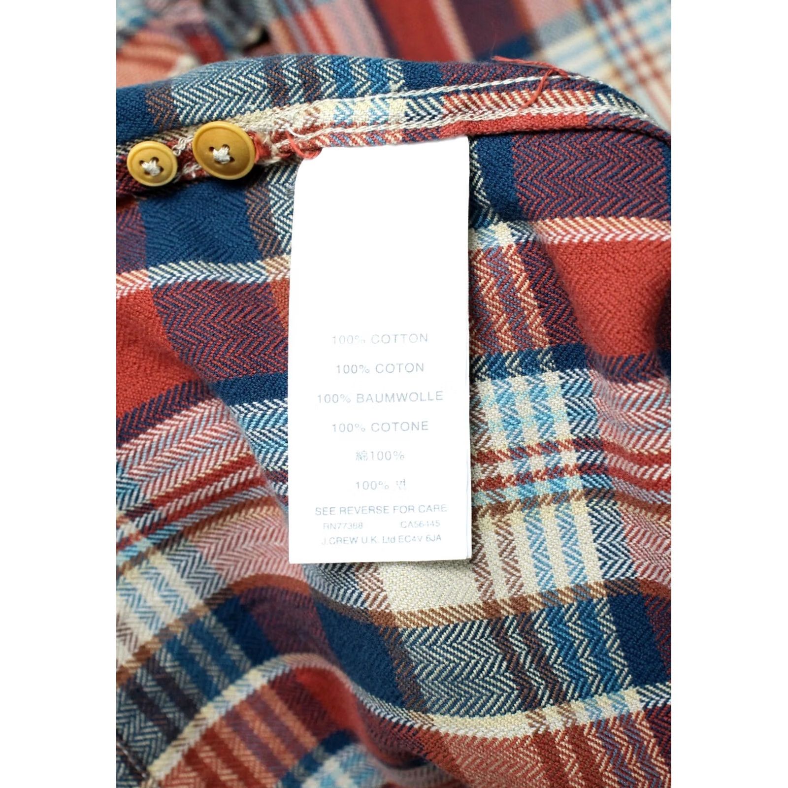 J.Crew J. CREW Shirt Men's LARGE Pullover Flannel Plaid Half Button Spread Shirt Mens Large Multicoloured Plaid Casual Winter Spring Summer Autumn Size US L / EU 52-54 / 3 - 8 Thumbnail