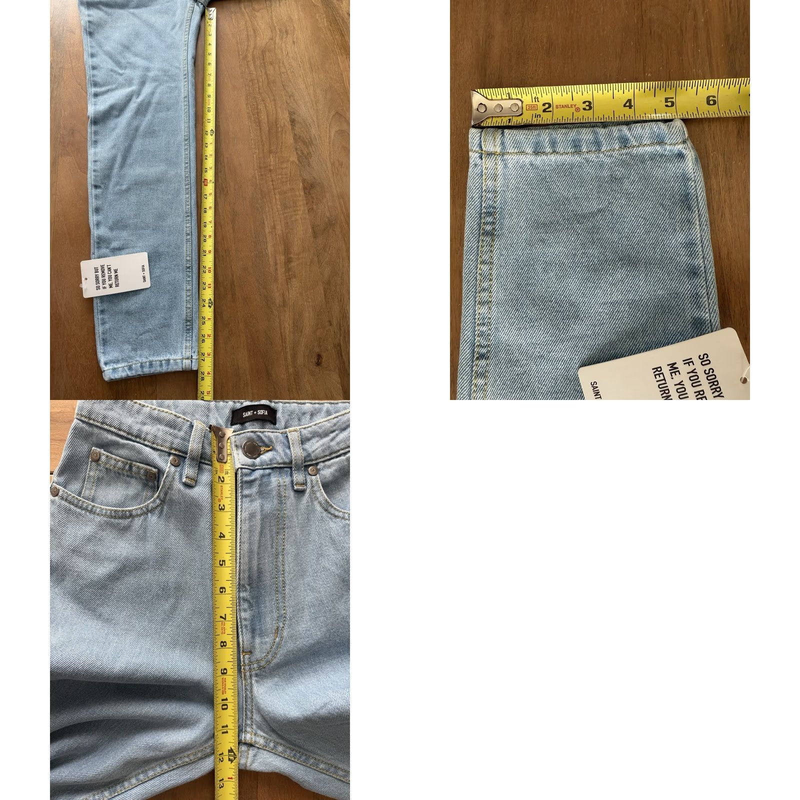 Vintage Saint + Sofia Jeans Women’s Size 24 Light Wash High Rise Denim Tapered 5-Pocket Blue 100% Cotton Regular Rise Jeans Womens Size 42" / US 20 - 8 Thumbnail