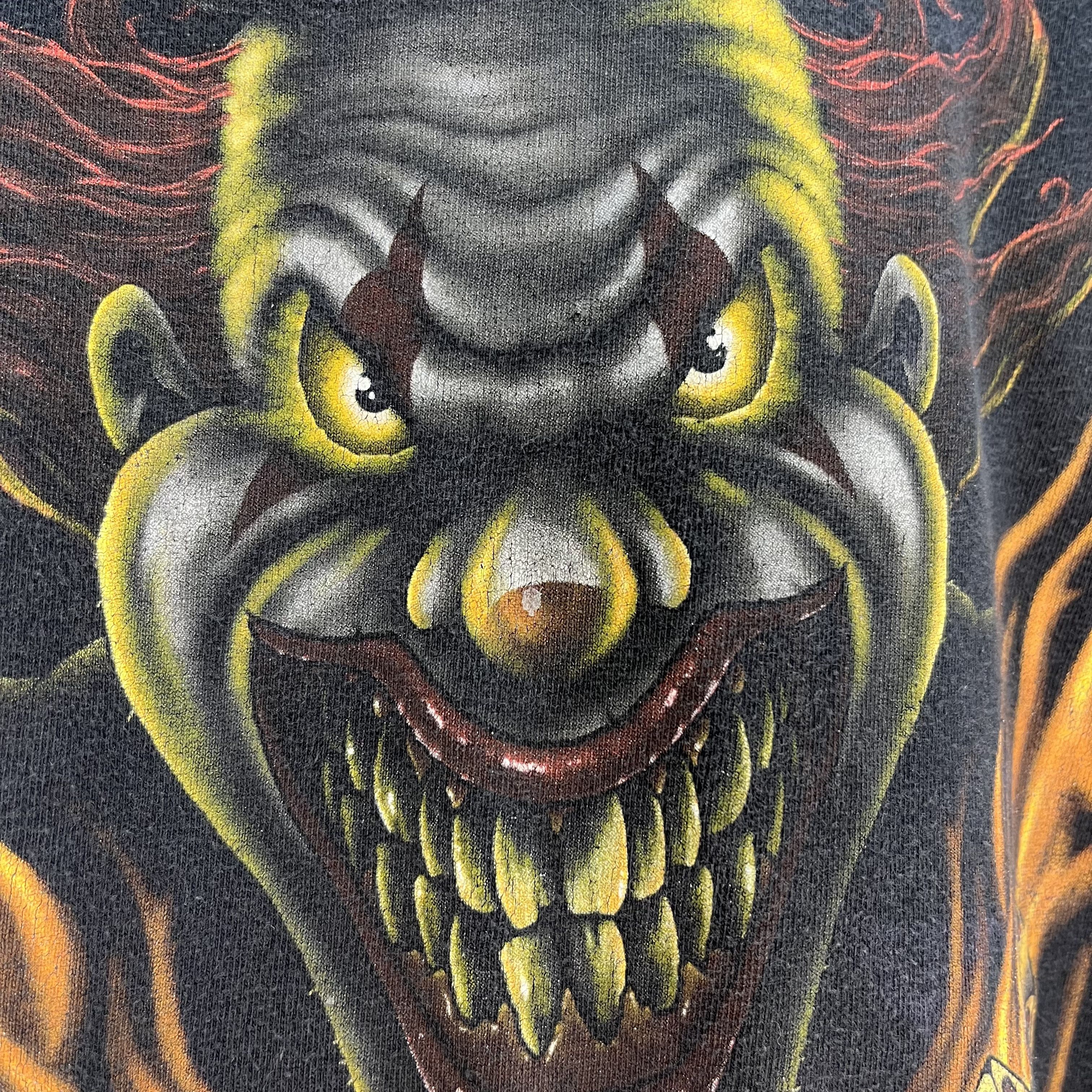 Harley Davidson HARLEY DAVIDSON ARCHIVE SCARY CLOWN TEE 1990s - № 56 Size US XL / EU 56 / 4 - 11 Thumbnail