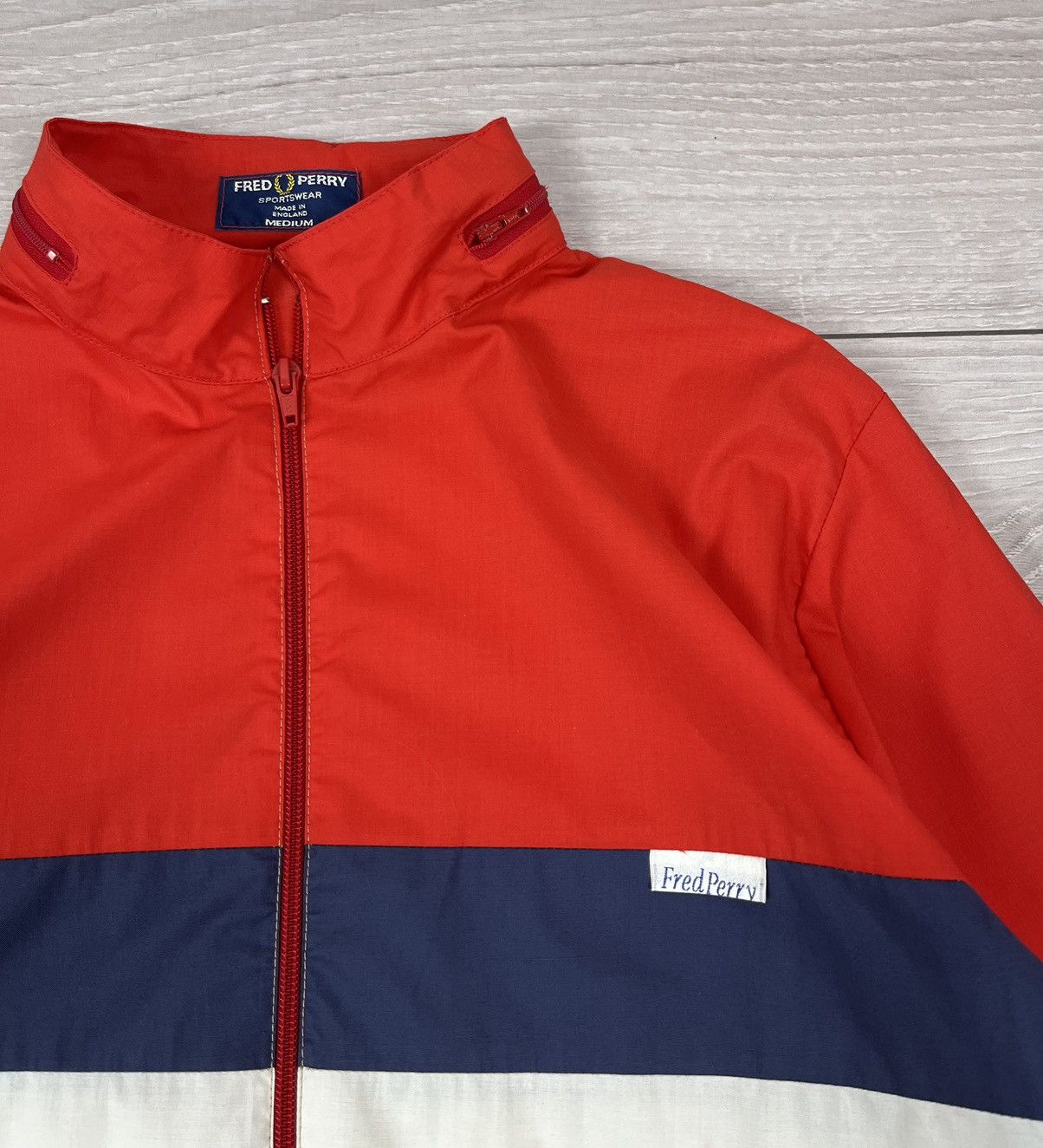 Fred Perry Rare Fred Perry England Vintage 80s Red Track Jacket Size US M / EU 48-50 / 2 - 6 Thumbnail