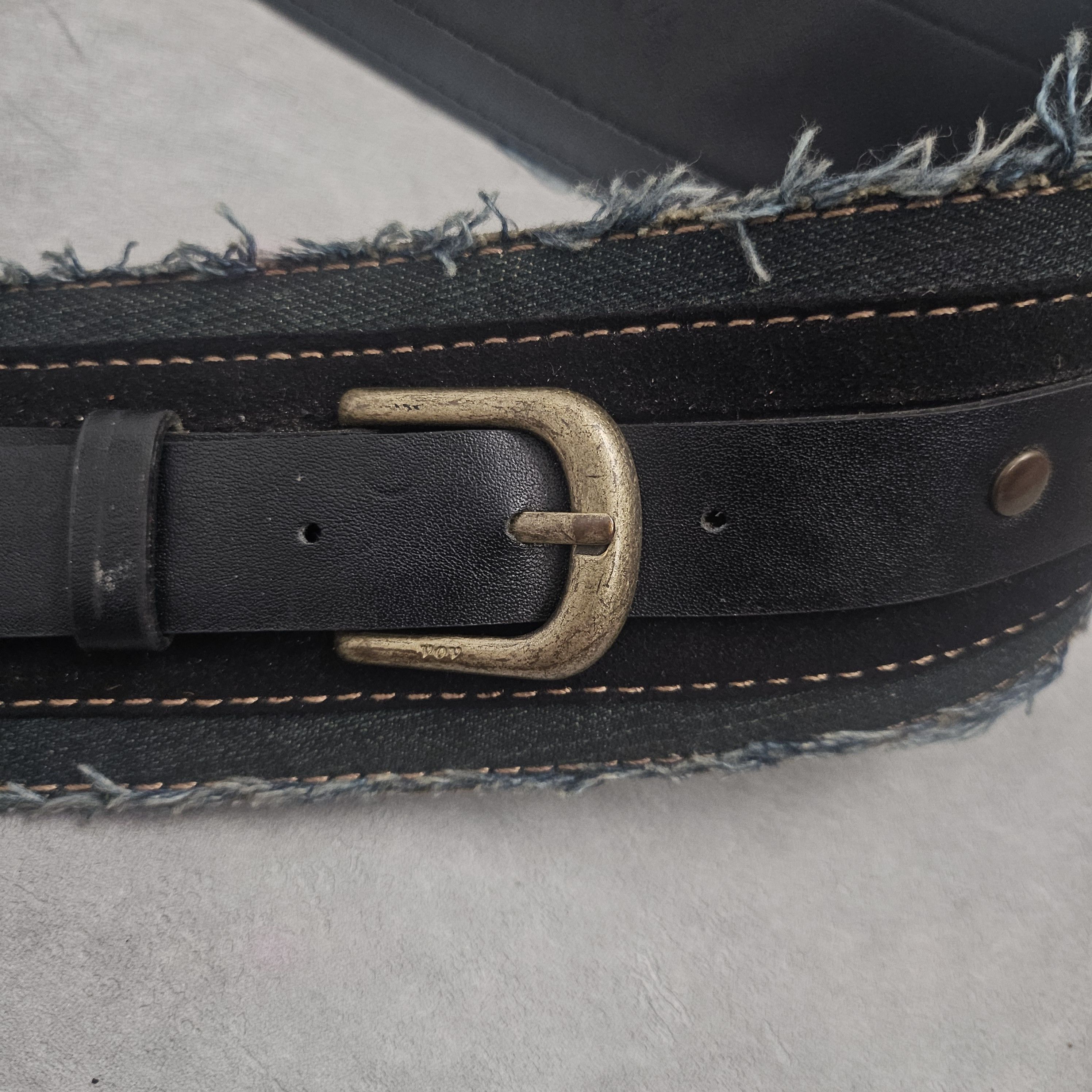 Japanese Brand Black Distressed denim Voice of voice belt Size ONE SIZE - 4 Thumbnail