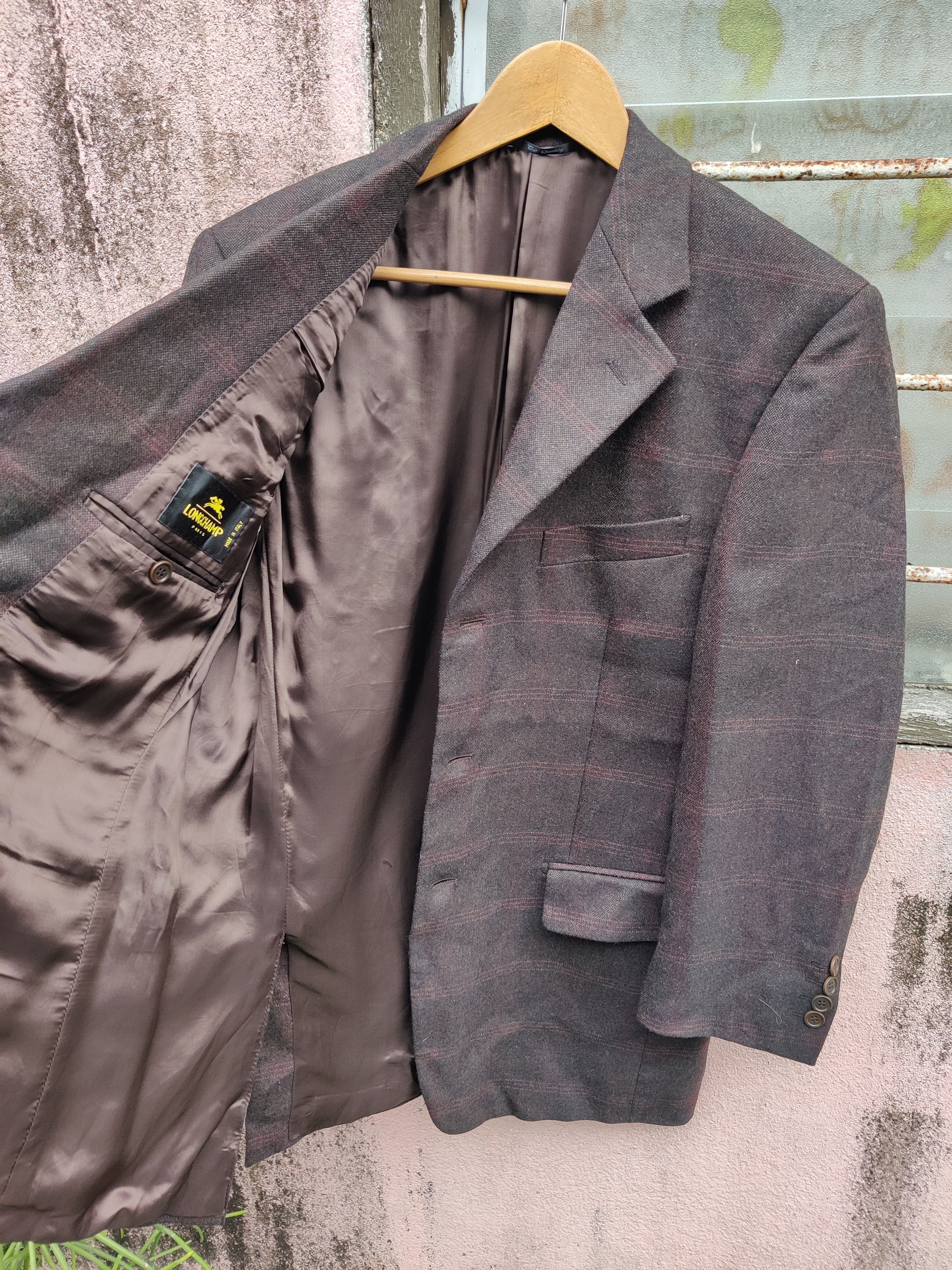 Longchamp Vintage Ormezzano Longchamp Virgin Wool Designer Coat Size 48R - 4 Thumbnail