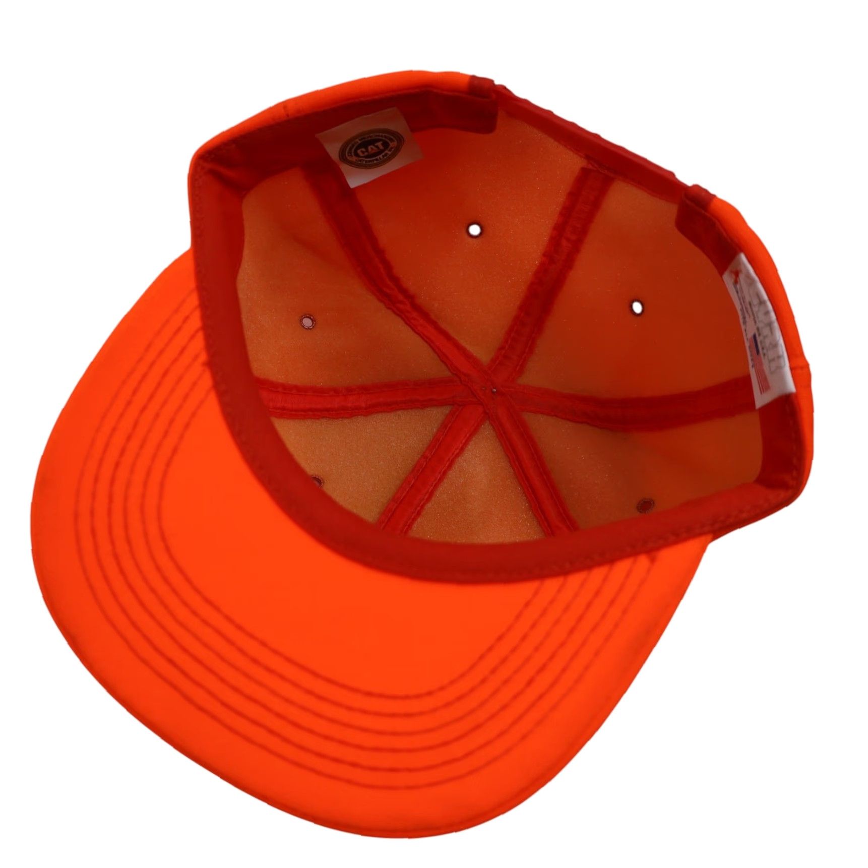 Vintage VINTAGE CAT Machinery Foam Trucker Hat OS Orange Mens Hats Men Trucker Hat 9/10 USA Made Size ONE SIZE - 5 Thumbnail