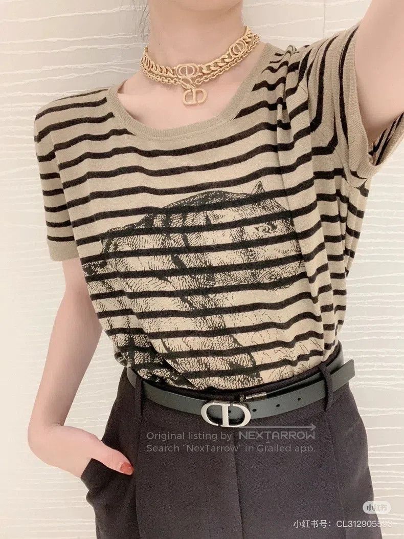 Dior Dior Zoo printed striped short-sleeved T-shirt Size XXS / US 00 / IT 34 - 8 Thumbnail