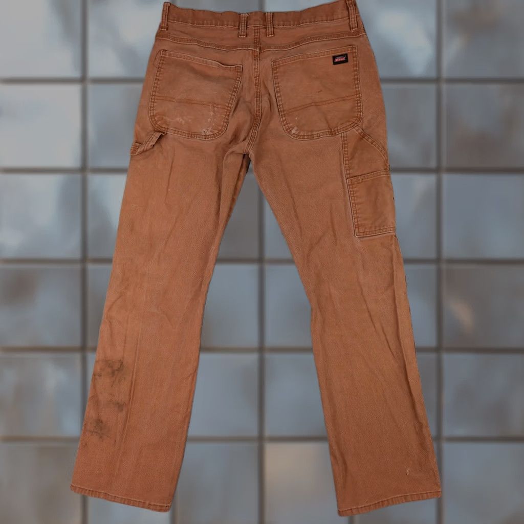 Dickies Dickies Carpenter Pants Mens 33x32 Brown Canvas Workwear Distressed Stains Size US 33 - 1 Thumbnail