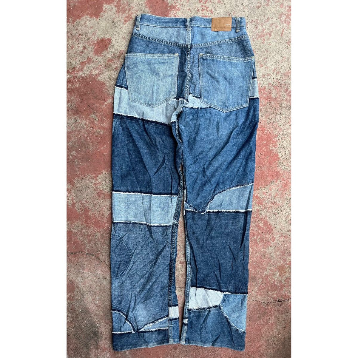 Designer × Japanese Brand RARE!! PUNAH Designer Patchwork Denim Pants Size US 29 - 2 Thumbnail
