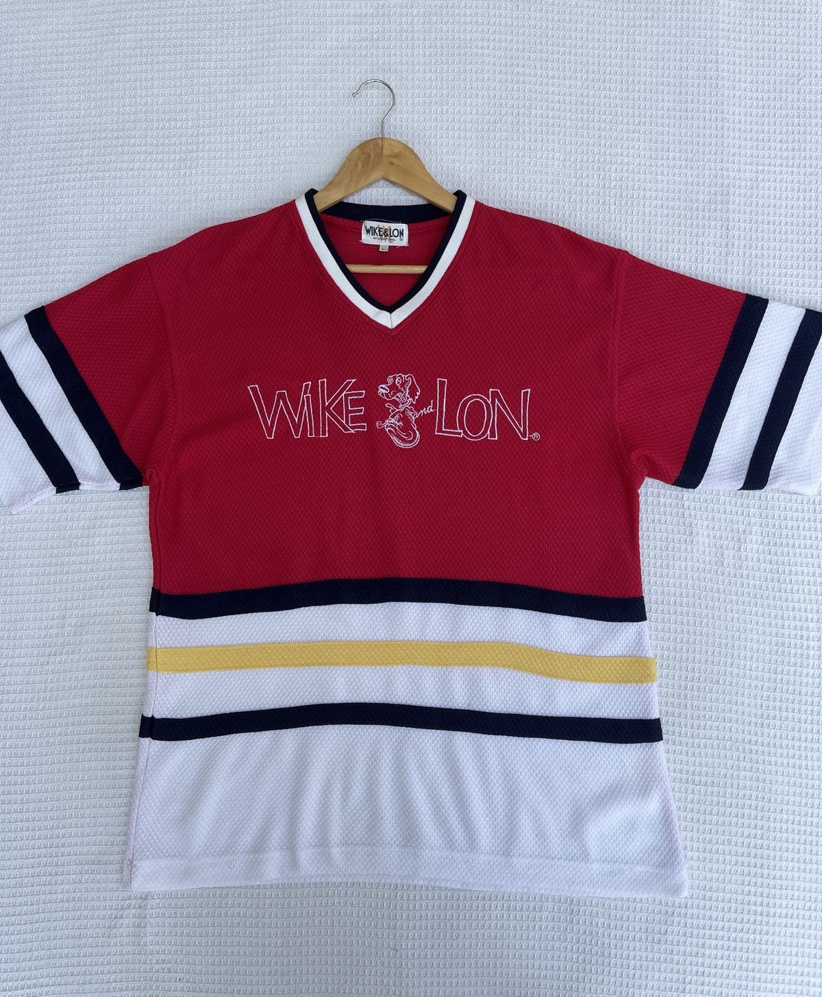 Vintage Rare🔥Vintage Wike & Lon Multicolour Jersey T-Shirt Size US L / EU 52-54 / 3 - 5 Thumbnail