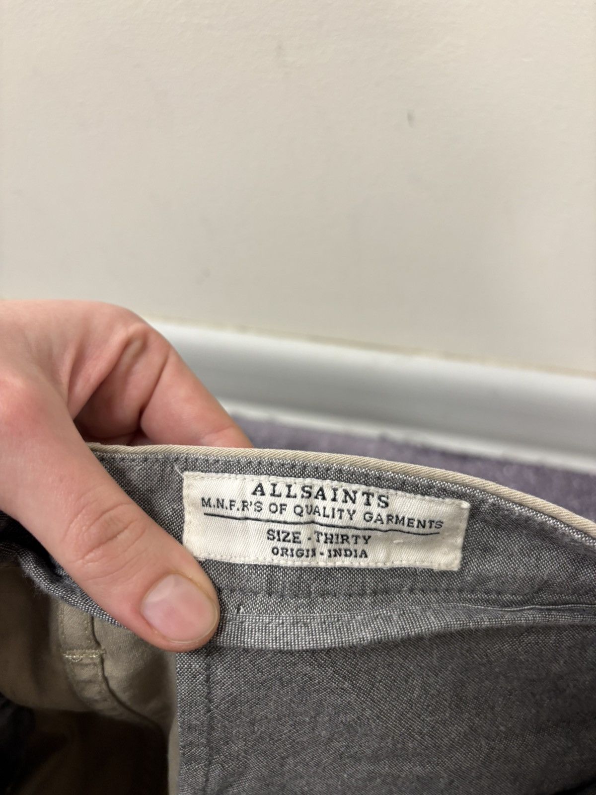 Allsaints AllSaints Men’s Slim Straight Cotton Stretch Chino Pants Size US 30 / EU 46 - 9 Thumbnail
