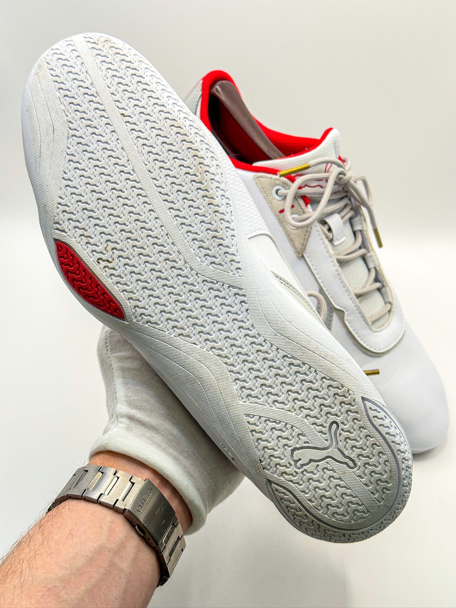 Ferrari × Puma Puma Ferrari R-Cat Machina White Red Sneakers Size US 9.5 / EU 42-43 - 14 Thumbnail